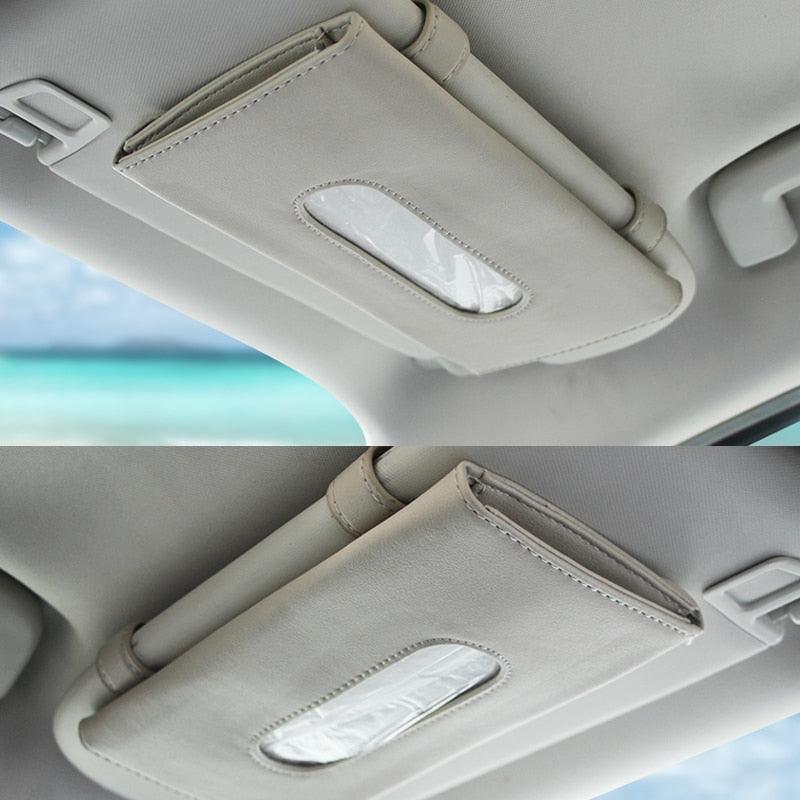 PU Leather Tissue Holder for Sun Visor & Seatback