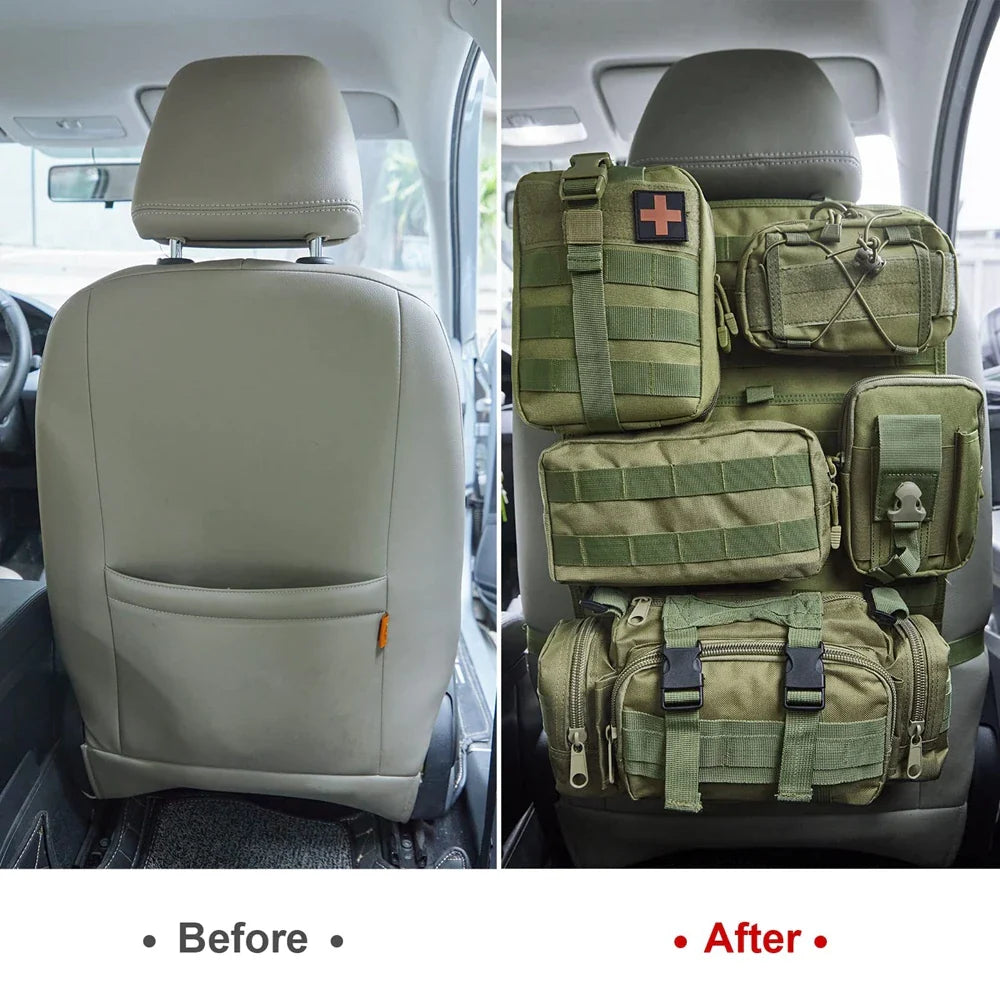 MOLLE Seat Organizer — 5-Pouch Command Panel