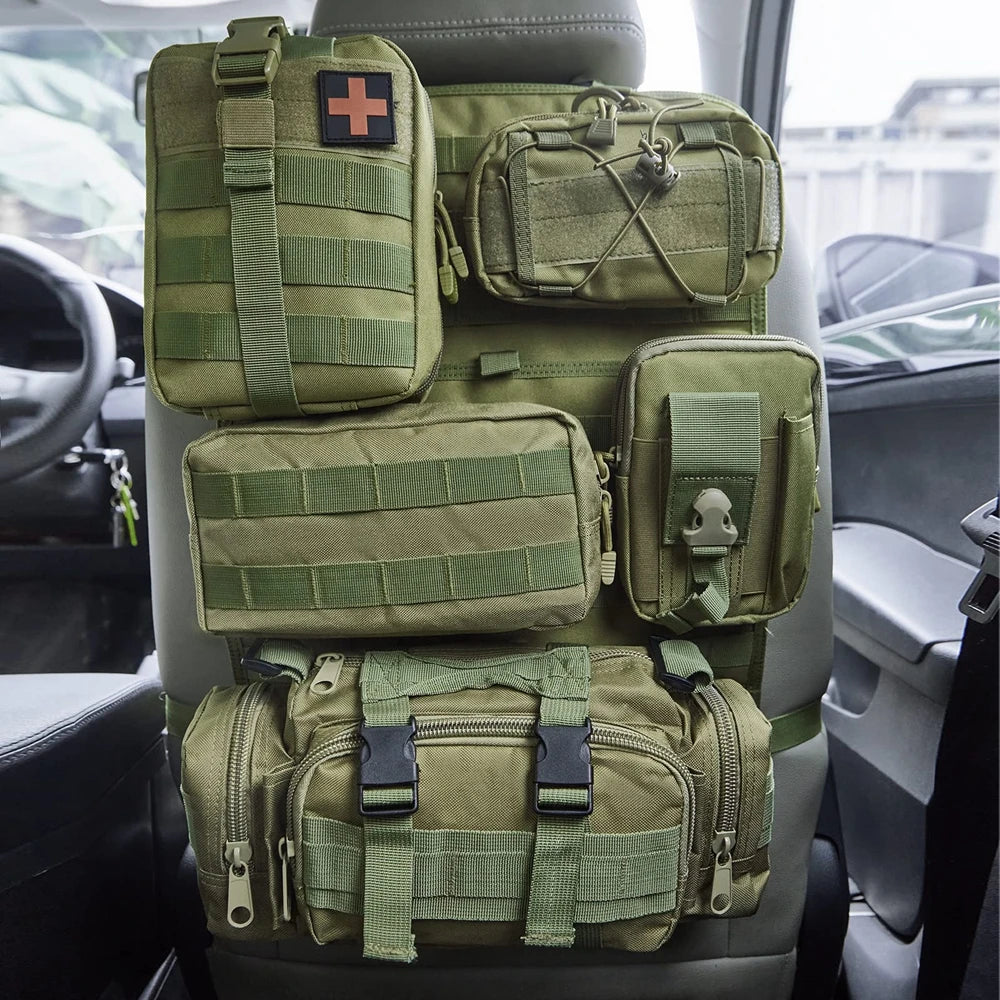 MOLLE Seat Organizer — 5-Pouch Command Panel