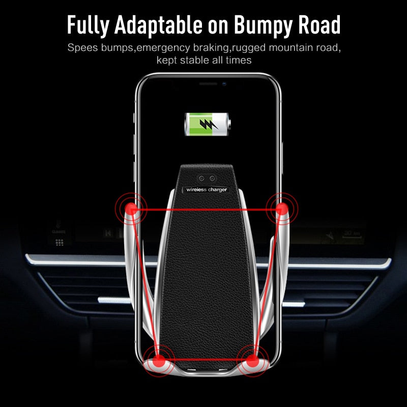 Auto-Clamp Wireless Car Charger Mount, 10W Qi Air Vent Phone Holder