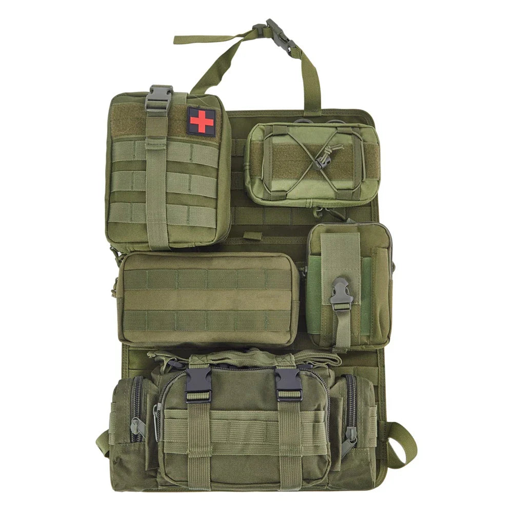 MOLLE Seat Organizer — 5-Pouch Command Panel
