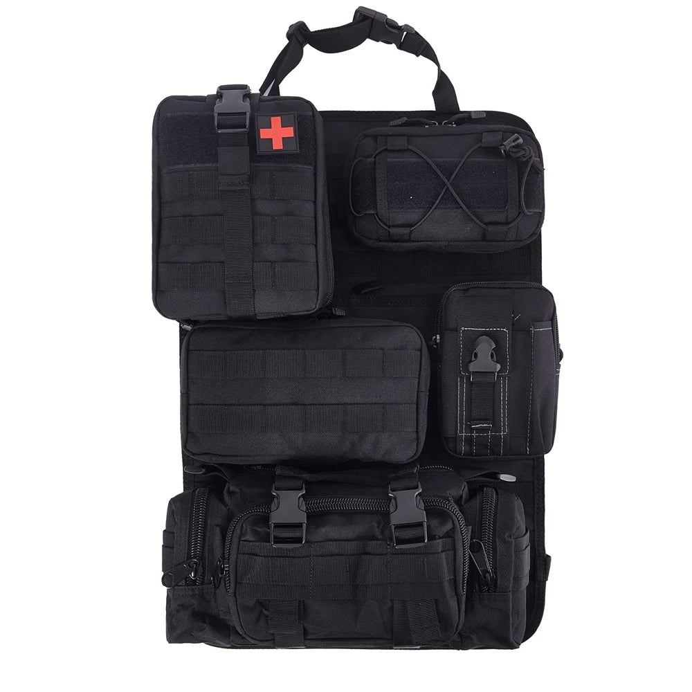 MOLLE Seat Organizer — 5-Pouch Command Panel