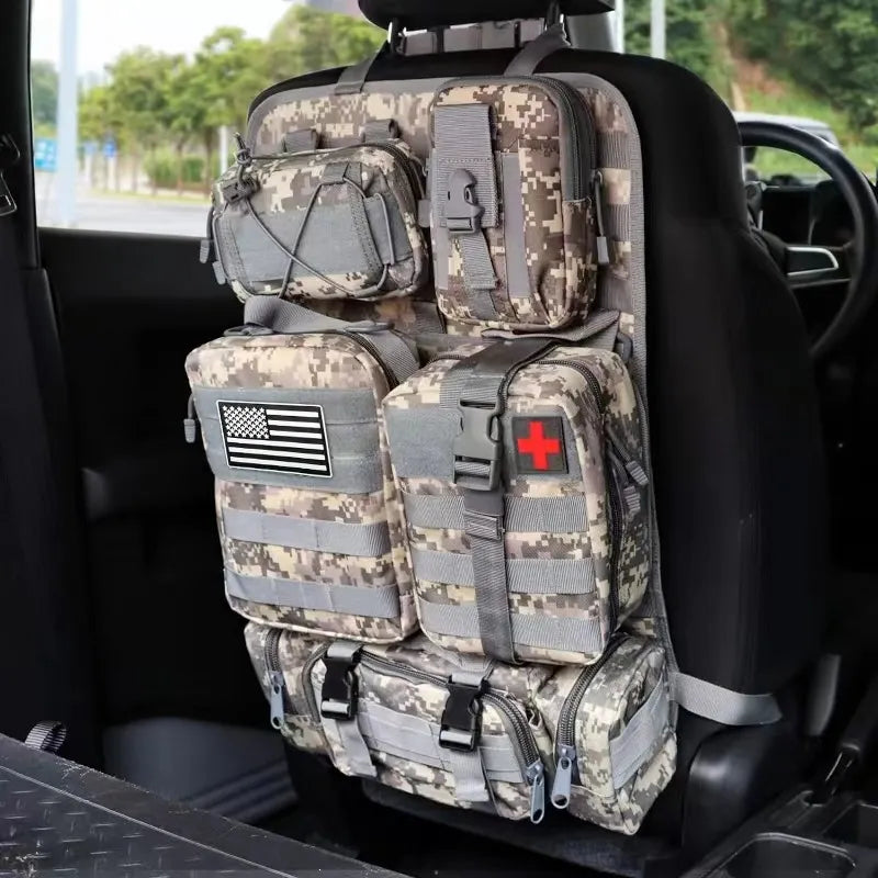 MOLLE Seat Organizer — 5-Pouch Command Panel