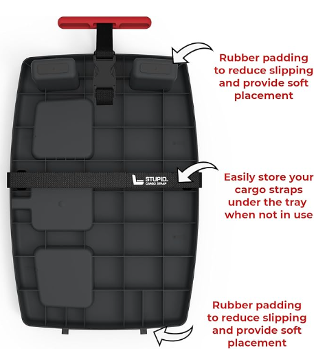 Car Seat Tray with XL Cup Holders, No-Slip Passenger Seat Organizer Bundle