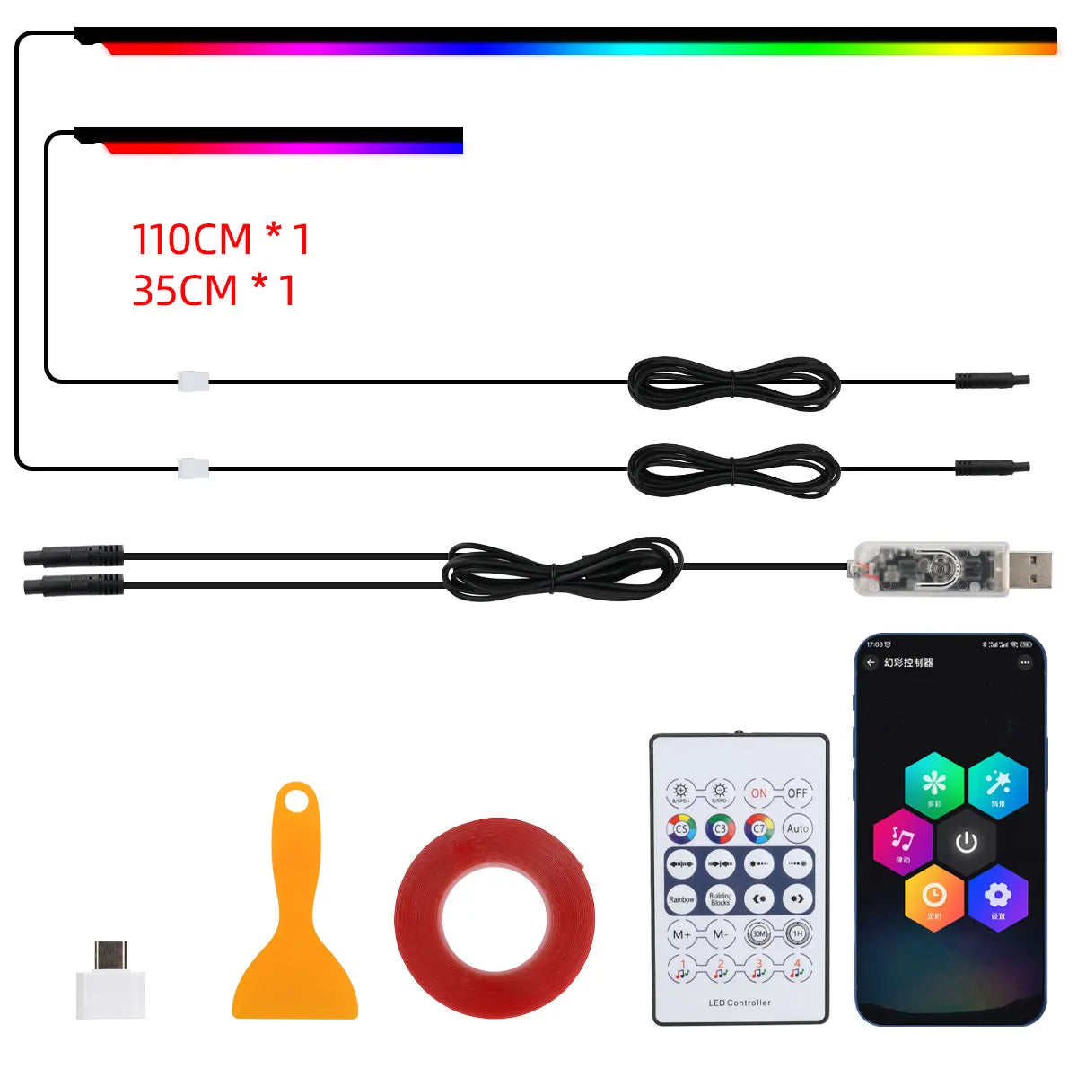 Full-Cabin RGB Light Kit — App and Remote
