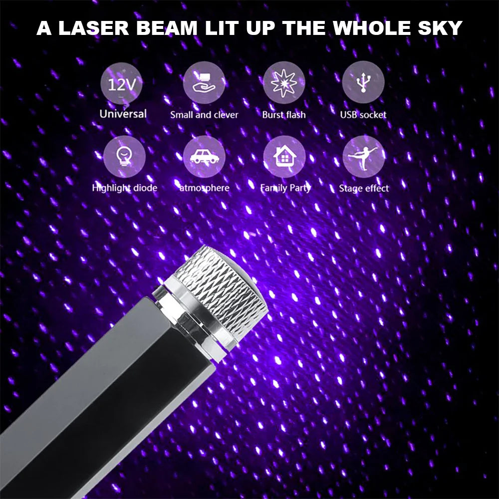 USB Star Projector for Car Roof Night Drive Mood