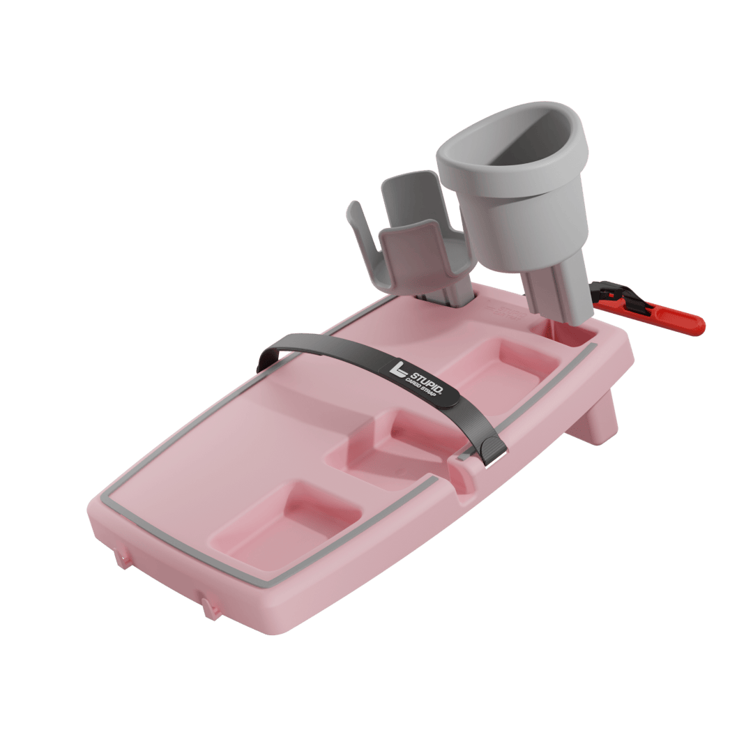 Car Seat Tray with XL Cup Holders, No-Slip Passenger Seat Organizer Bundle