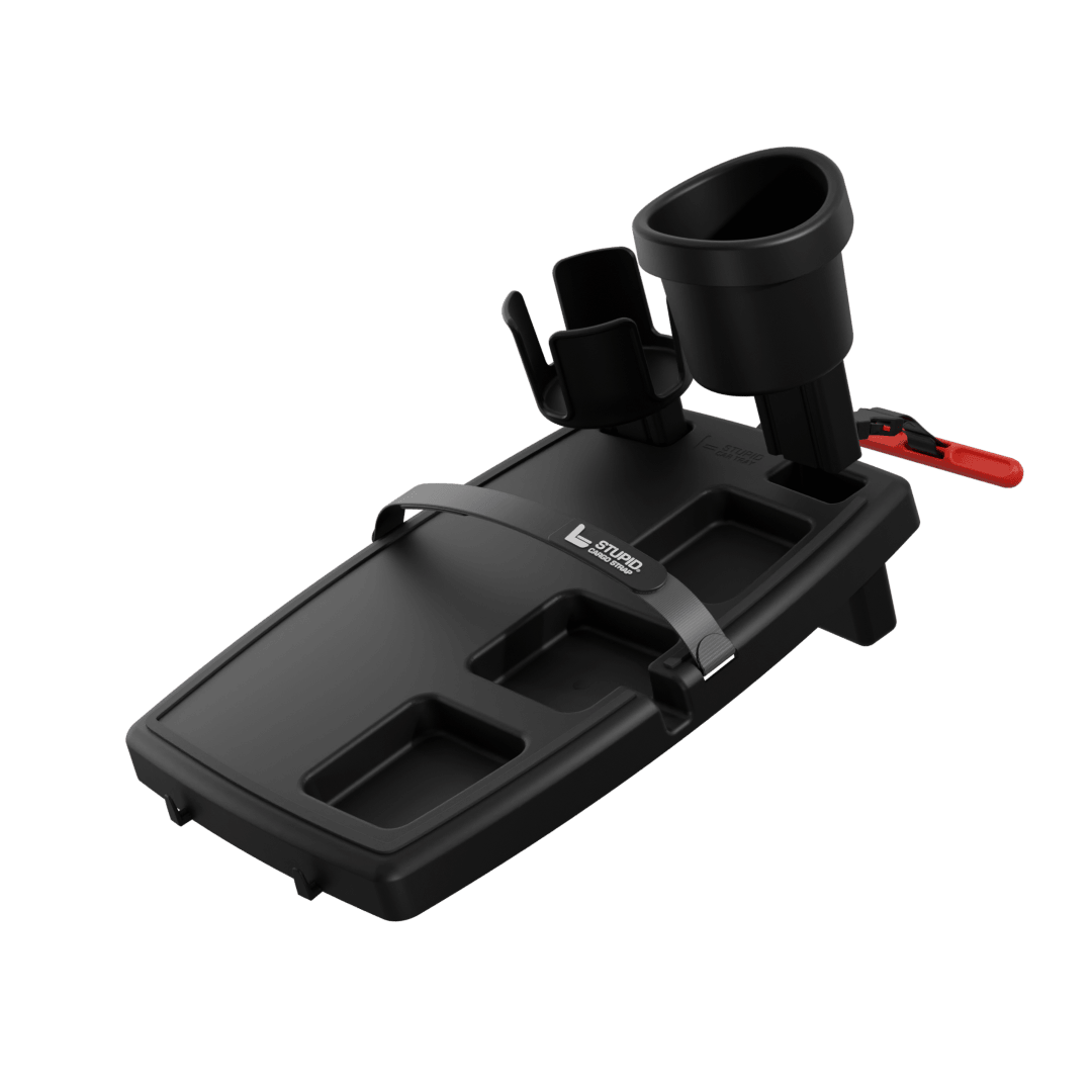 Car Seat Tray with XL Cup Holders, No-Slip Passenger Seat Organizer Bundle