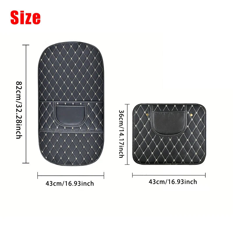 Leather Seat-Back Protector with Storage Pockets