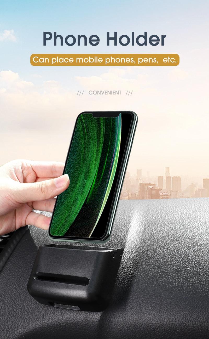 Clip-On Vent Organizer for Cards, Coins & Phone