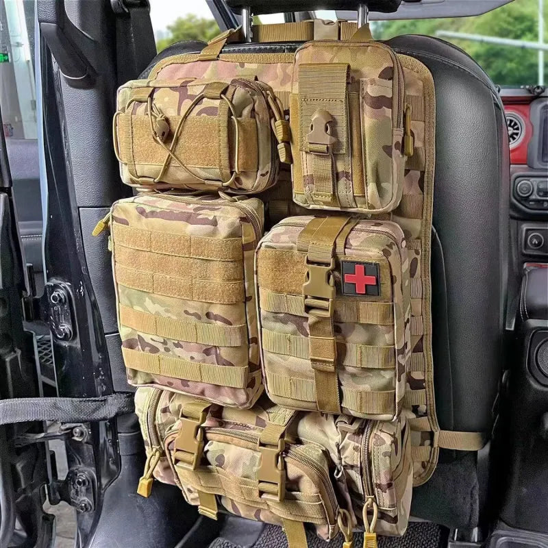 MOLLE Seat Organizer — 5-Pouch Command Panel