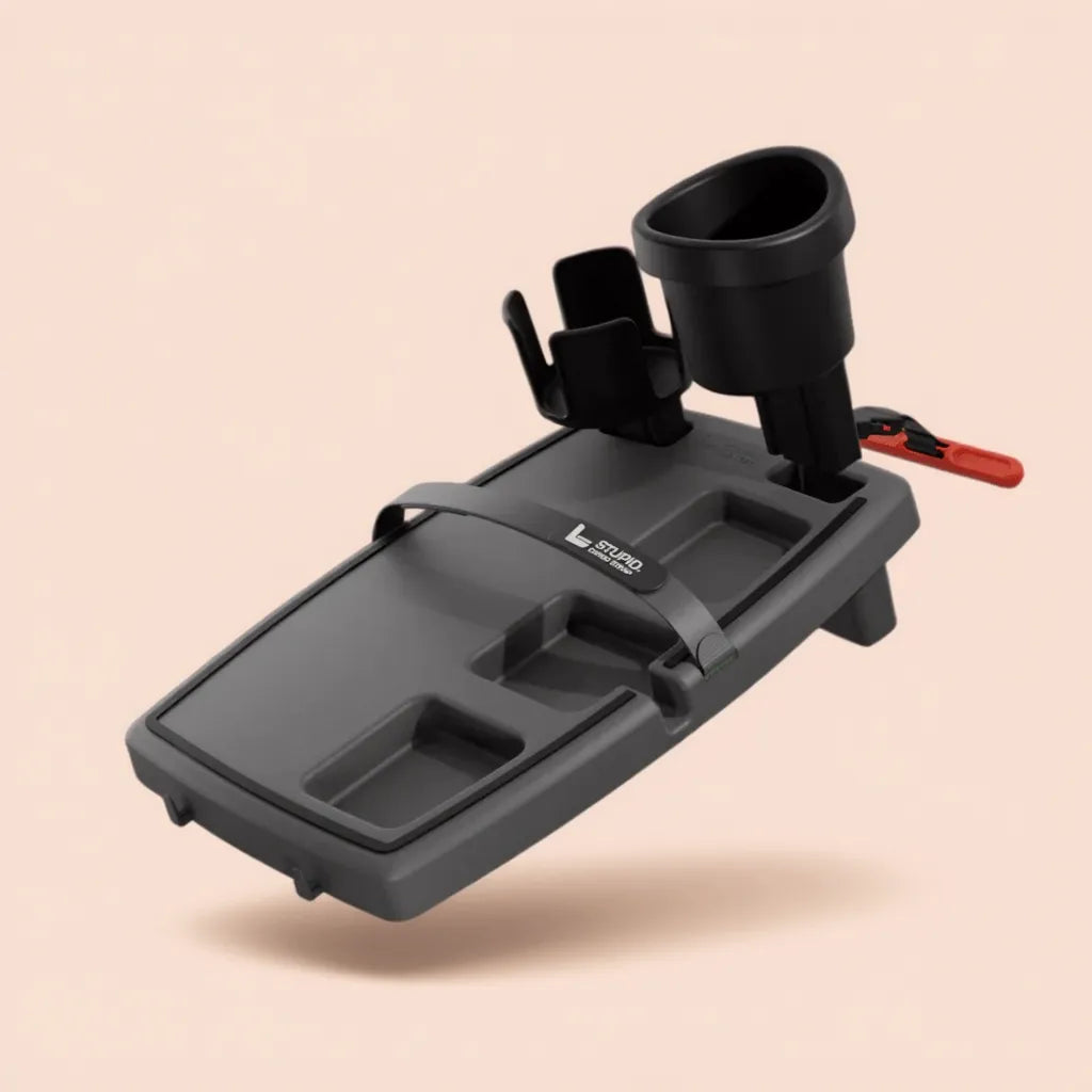 Car Seat Tray with XL Cup Holders, No-Slip Passenger Seat Organizer Bundle