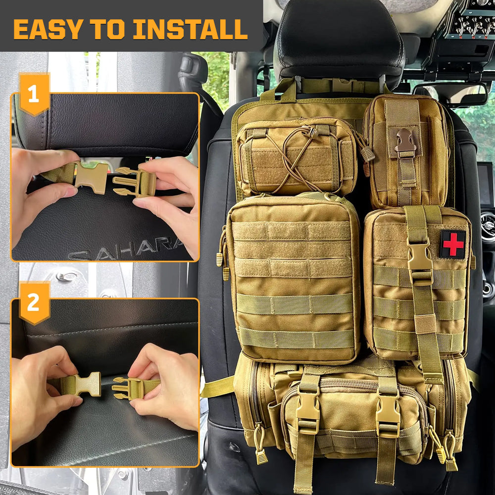 MOLLE Seat Organizer — 5-Pouch Command Panel