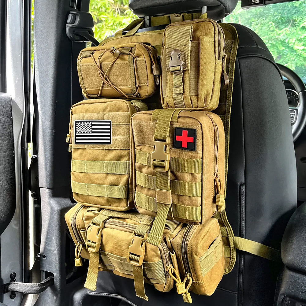 MOLLE Seat Organizer — 5-Pouch Command Panel